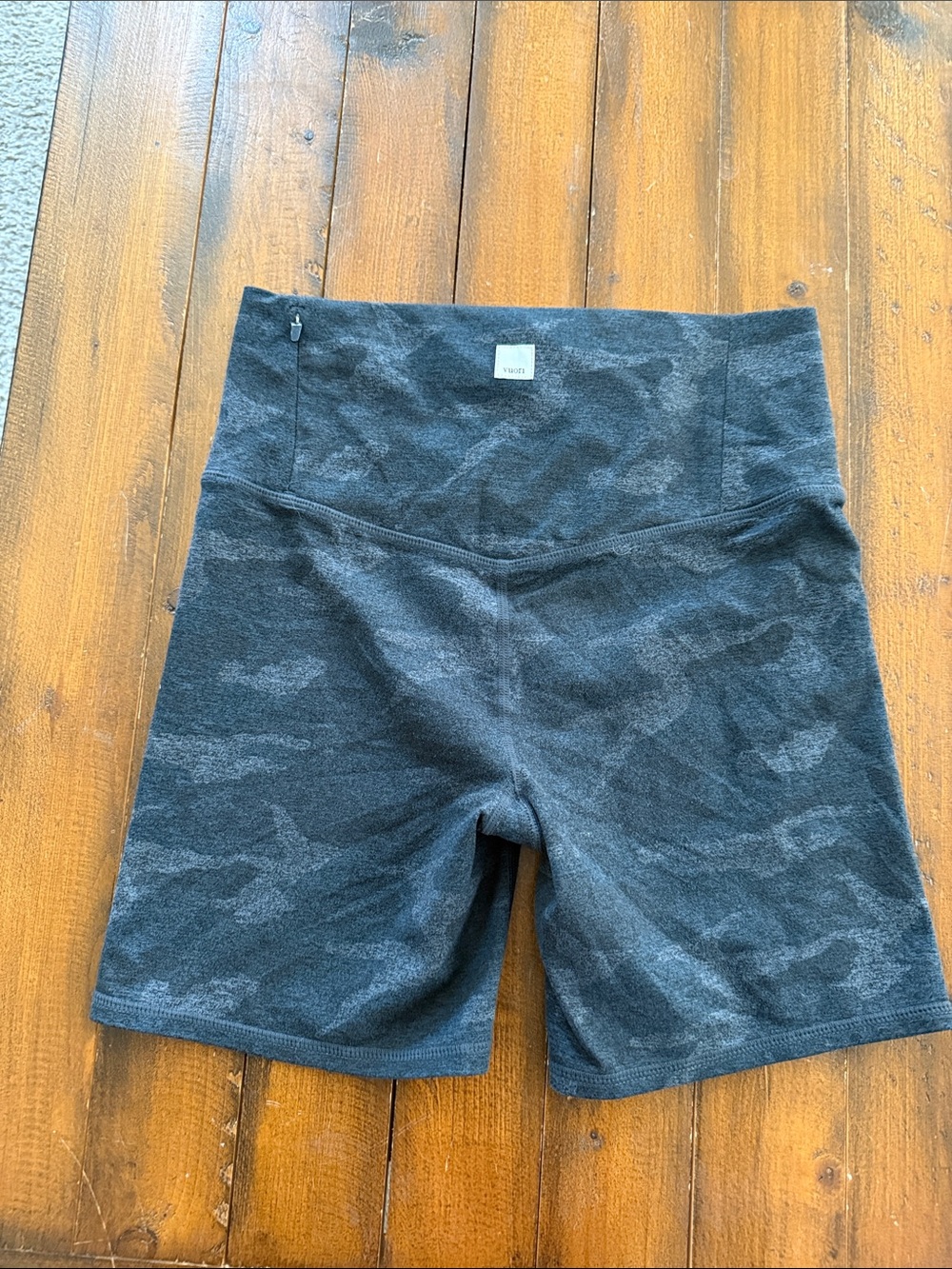 Vuori Black Camo High-Rise Bike Shorts
